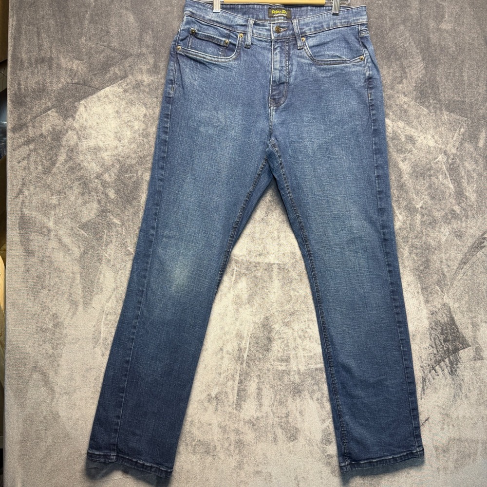 Urban Star Jeans Mens 32x32 Blue Cotton Spandex Straight Mid Blue Wash Stretch
